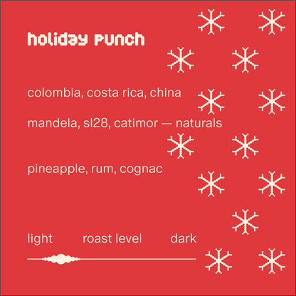 holiday punch | colombia, costa rica, china | natural mandela, sl28, catimor